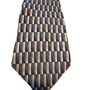 Oscar De La Renta Neckwear Men Silk Tie Brown‎ Gray with Print 3.75" x 59"